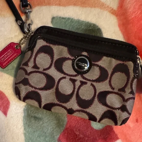 Coach Signature Gray, Black, and Pink Glitter Women's Bag Set - Picture 3 of 16